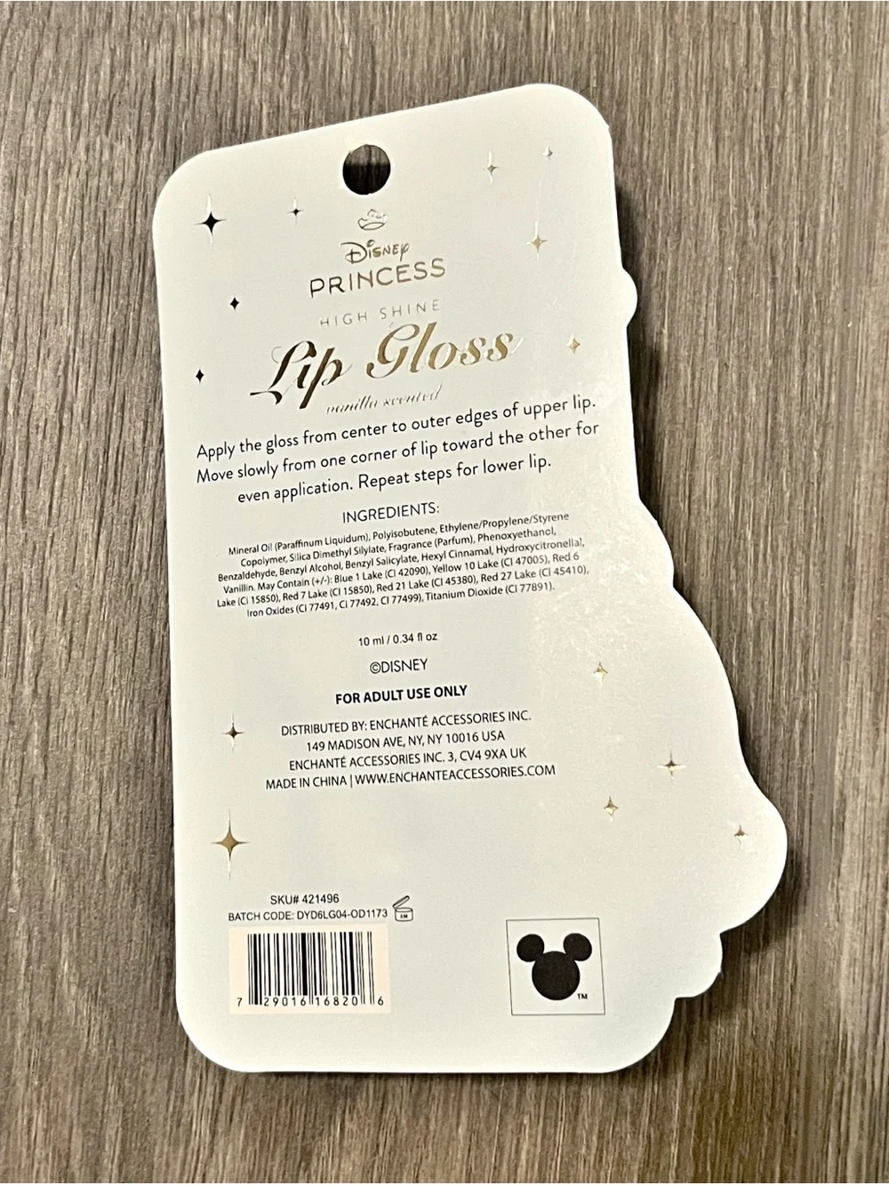 Disney Princess Cinderella High Shine Vanilla Scent Lip Gloss With Heart Charm